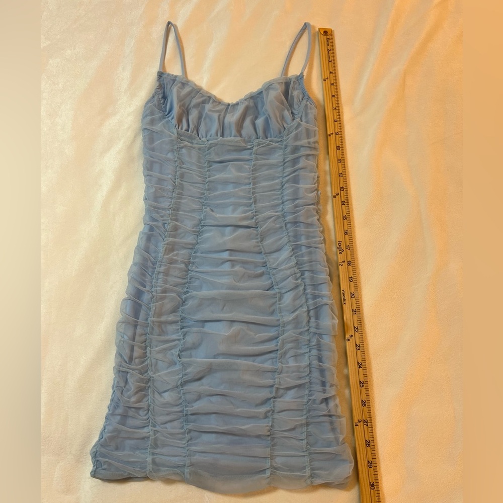 TIC TOC Ruched Bodycond Blue Mini Dress Size Small - Picture 5 of 8